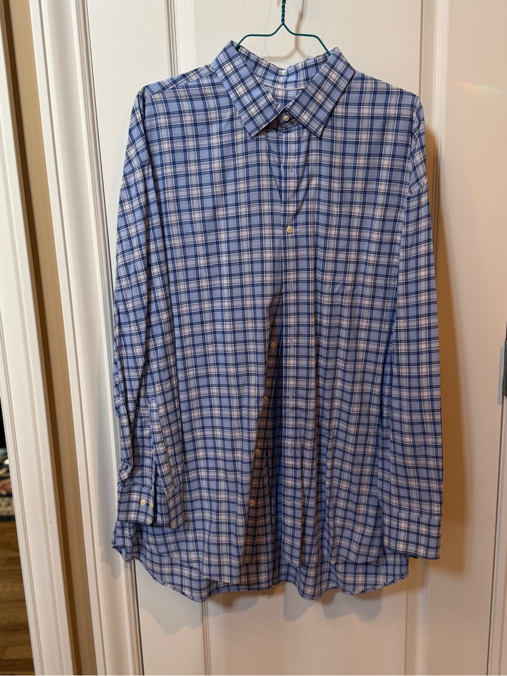 Peter Millar Blue Plaid Dress Shirt